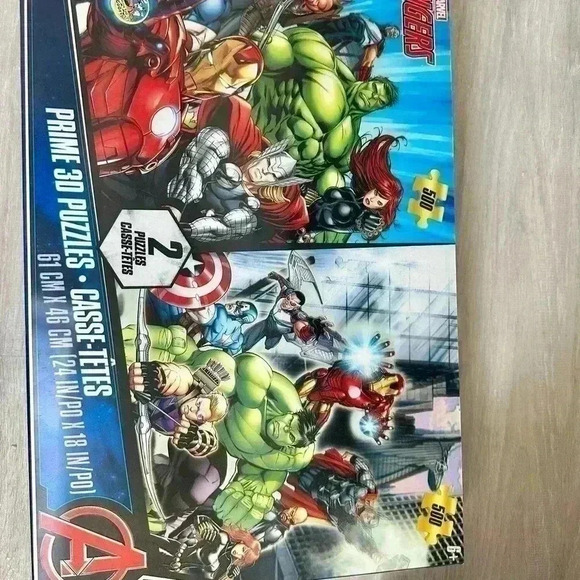 NEW Marvel Avengers Prime 500 Piece 3D Puzzles 24”x18” (Set of 2) Ages 6+ - Picture 2 of 5